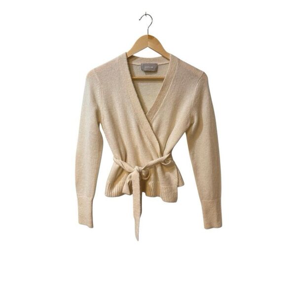 Everlane Womens Alpaca Wool Wrap Sweaters & Cardigans Ivory/ Cream Size Small - Picture 3 of 9